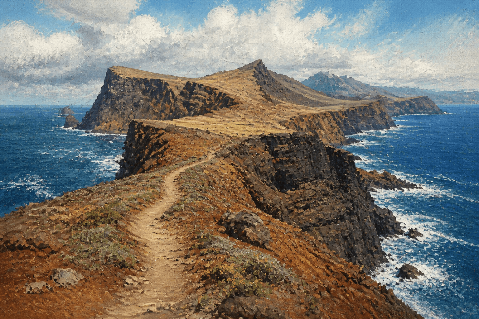 The volcanic coast at Ponta de São Lourenço, Madeira